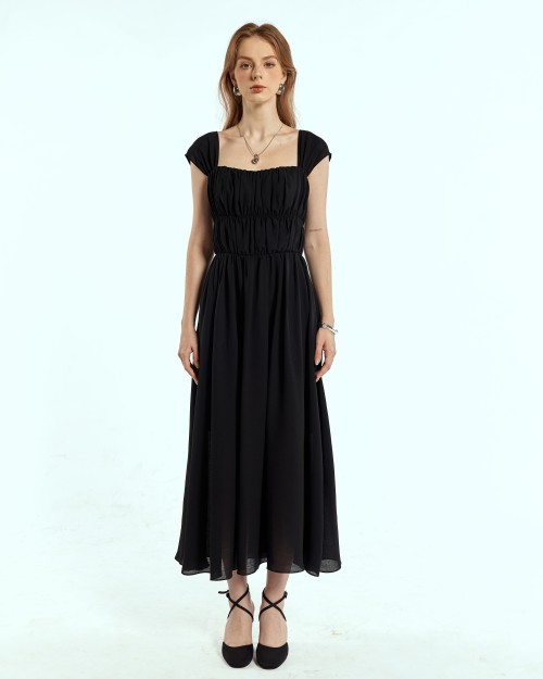 SIXDO Woven Flared Dress for Women
